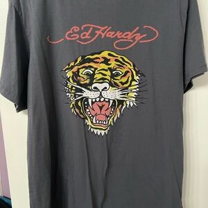 Ed Hardy Men's Gray Graphic T-Shirt